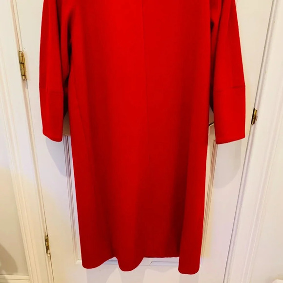 Vintage Bert Newman Petite Wool Blend Full Length Jacket Coat Red Size 10 - Picture 9 of 16